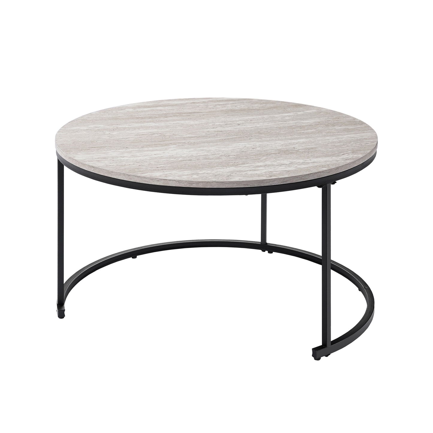 Forma - 4 Piece Occasional Set (1 Coffee, 1 Large End Table & 1 Stool, 1 Small End Table) - Black / White / Gray