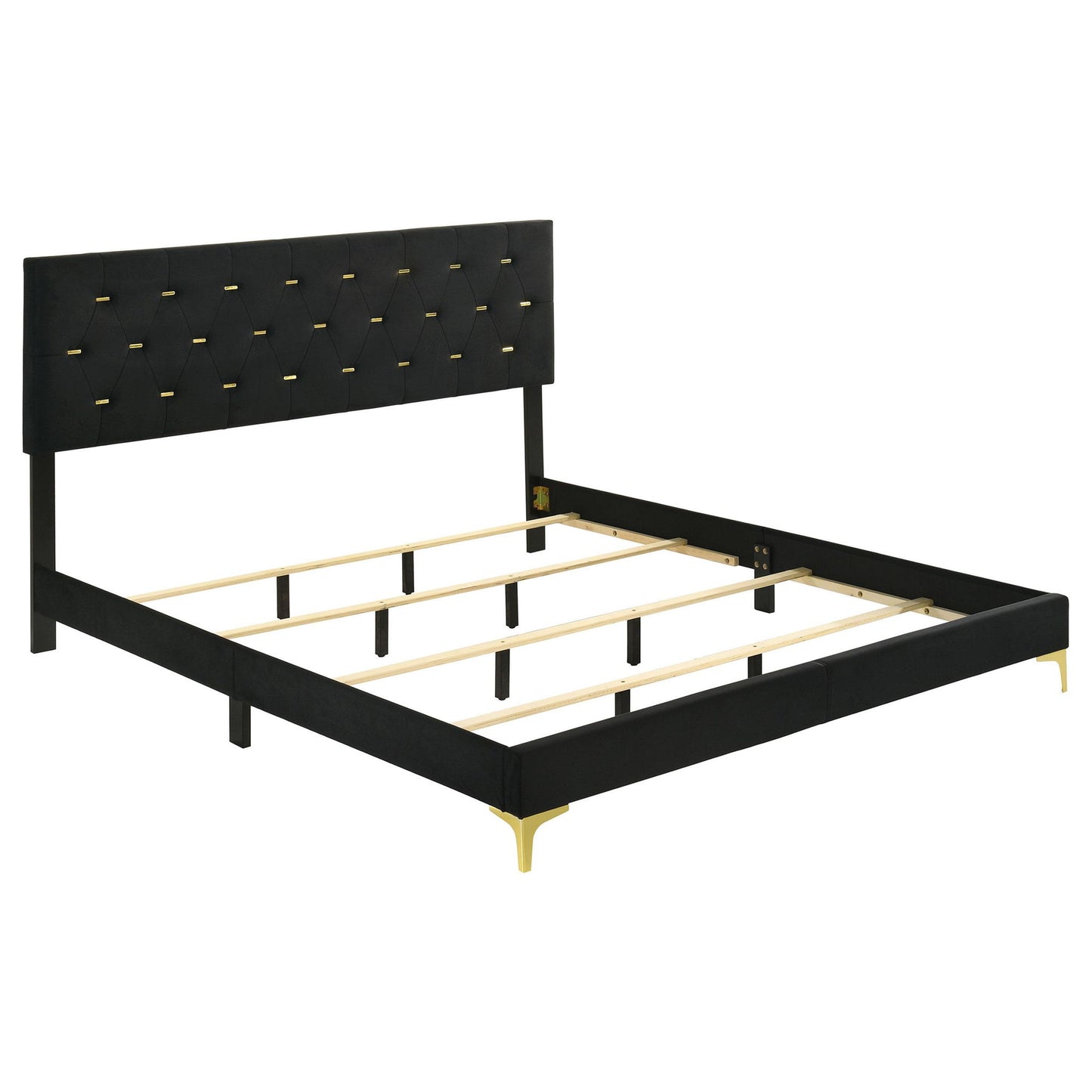 Kendall Upholstered Eastern King Panel Bed Black