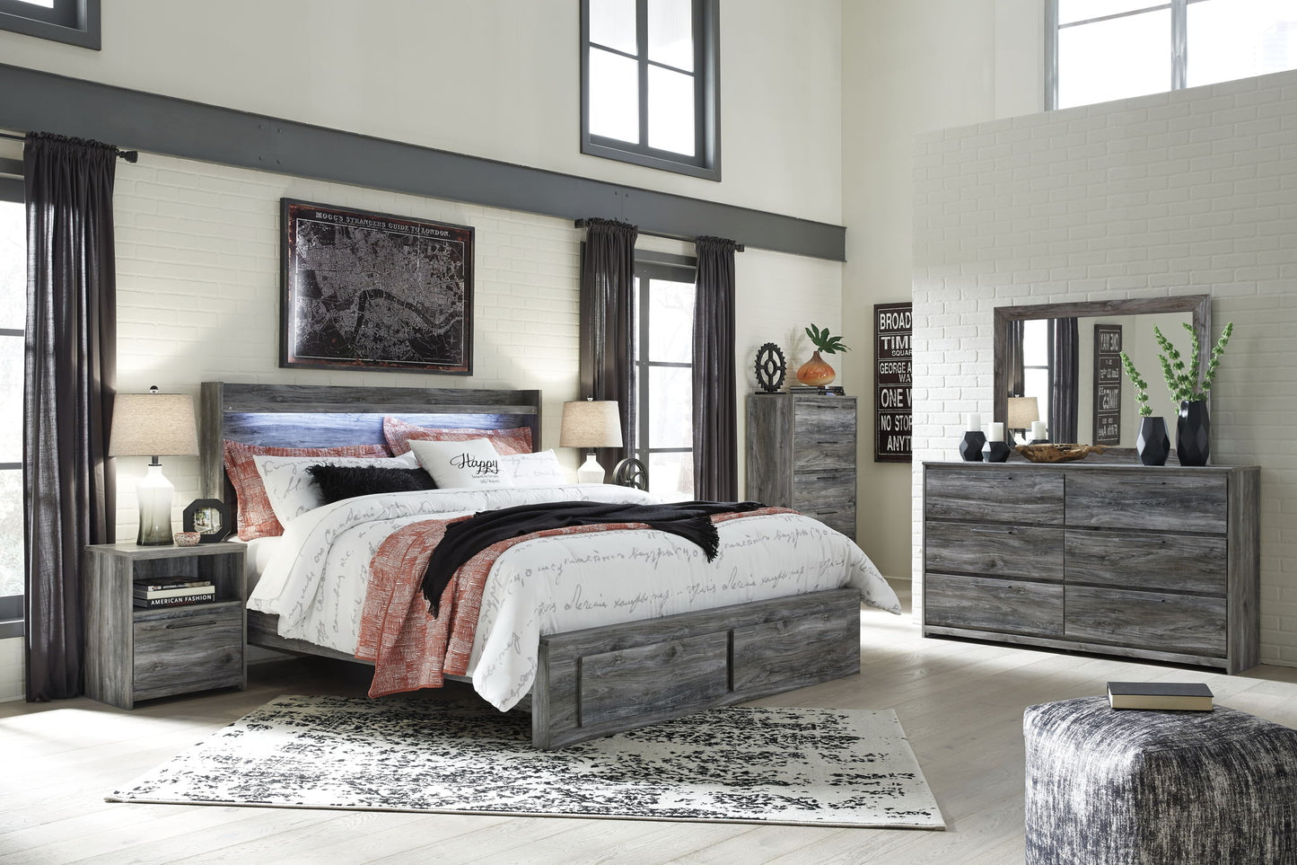 Baystorm - Panel Bedroom Set - Gray