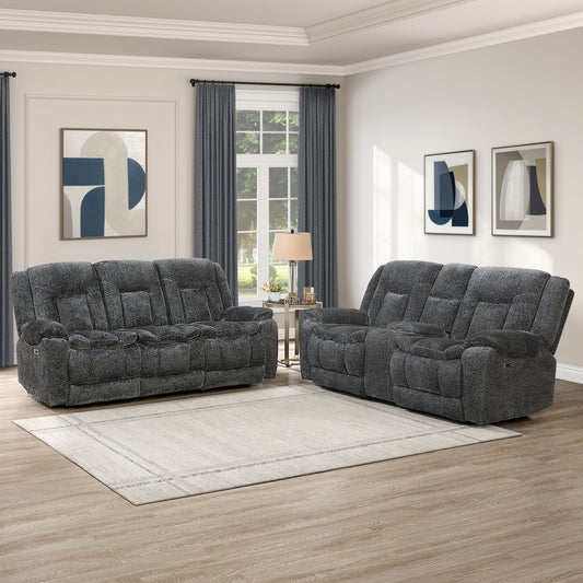 Stanwick - 2 Piece Power P1 Sofa/Loveseat - Gray