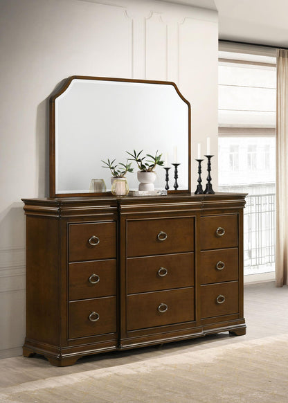 Garland 9-drawer Bedroom Dresser with Mirror Brown Cherry