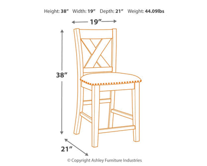 Caitbrook - Upholstered Barstool (Set of 2) - Gray