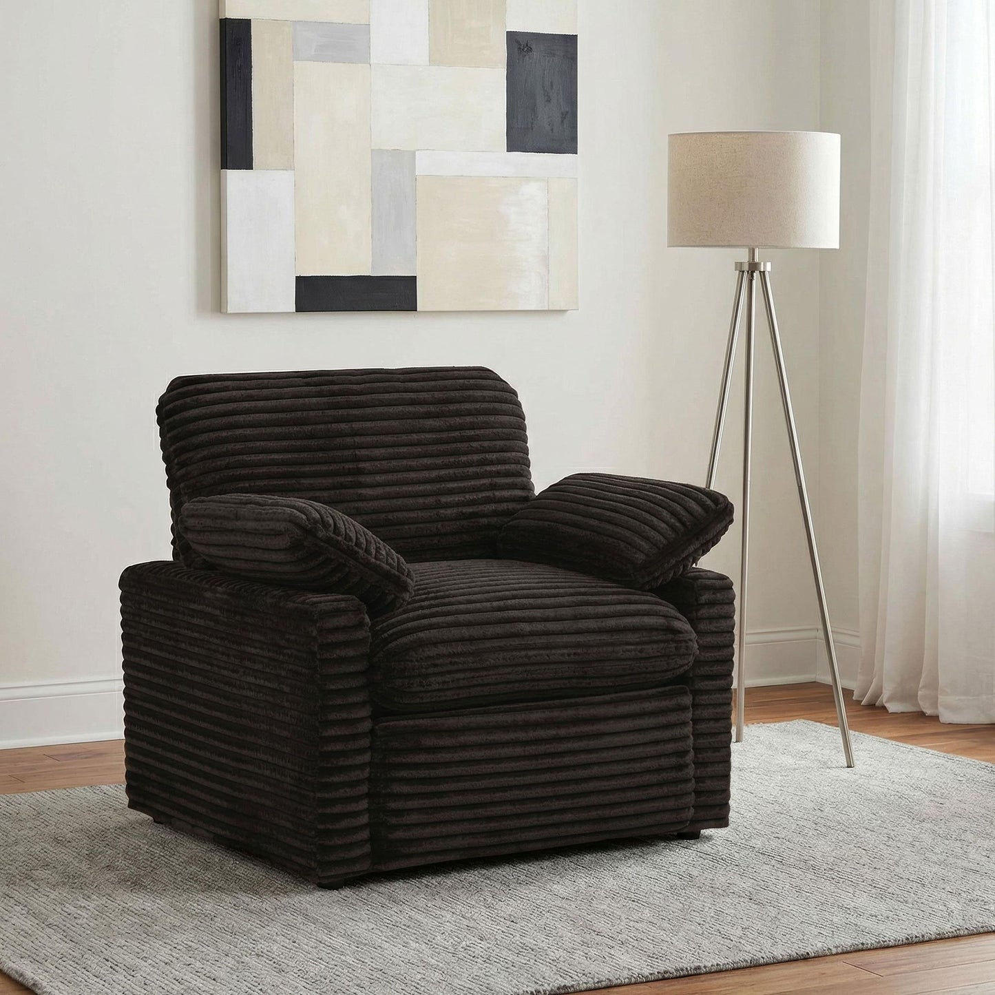 Collins Upholstered Power Recliner Chair Chocolate Brown