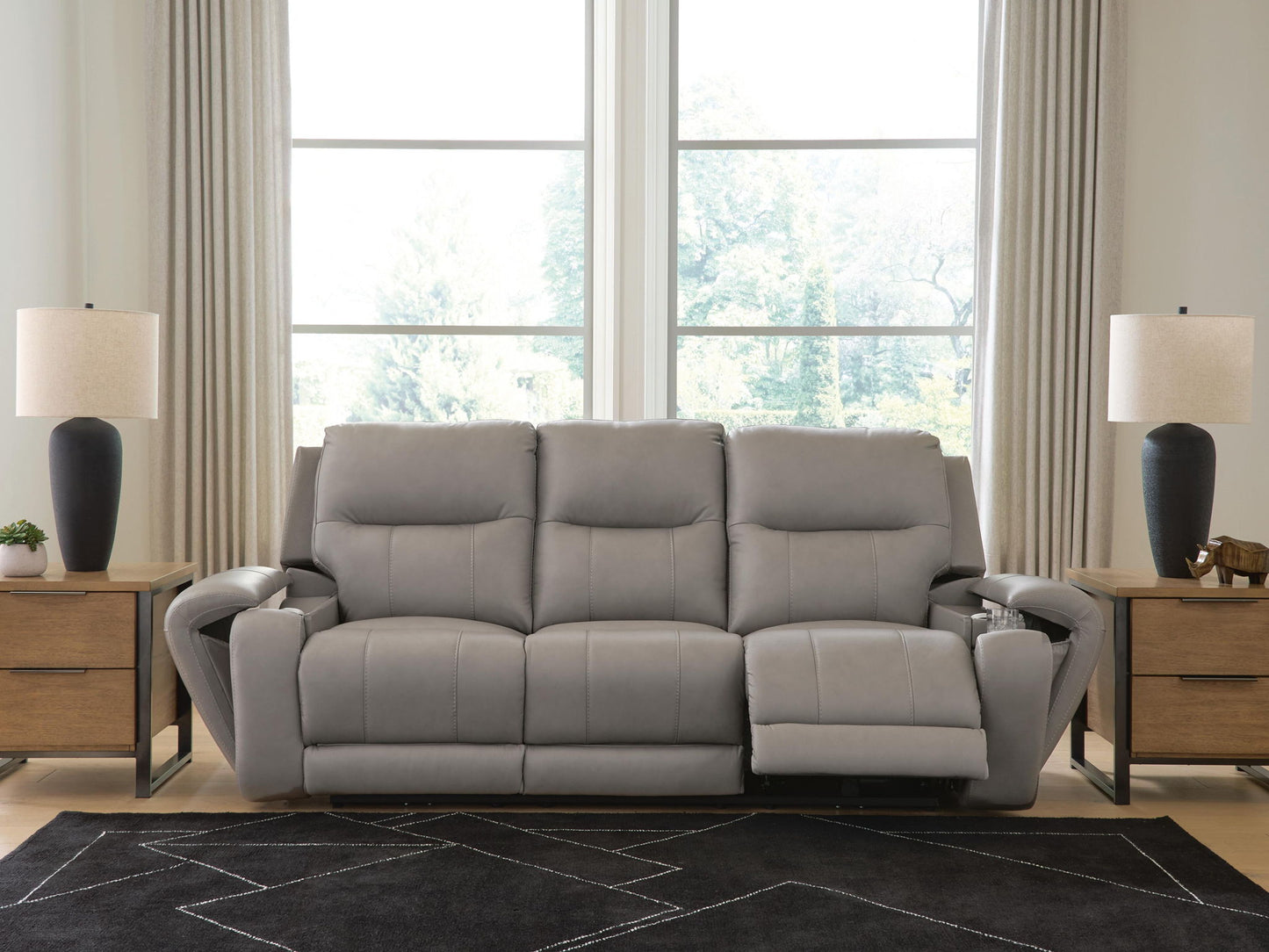 Real Moments - Power Reclining Sofa With Audio Seating - Ash