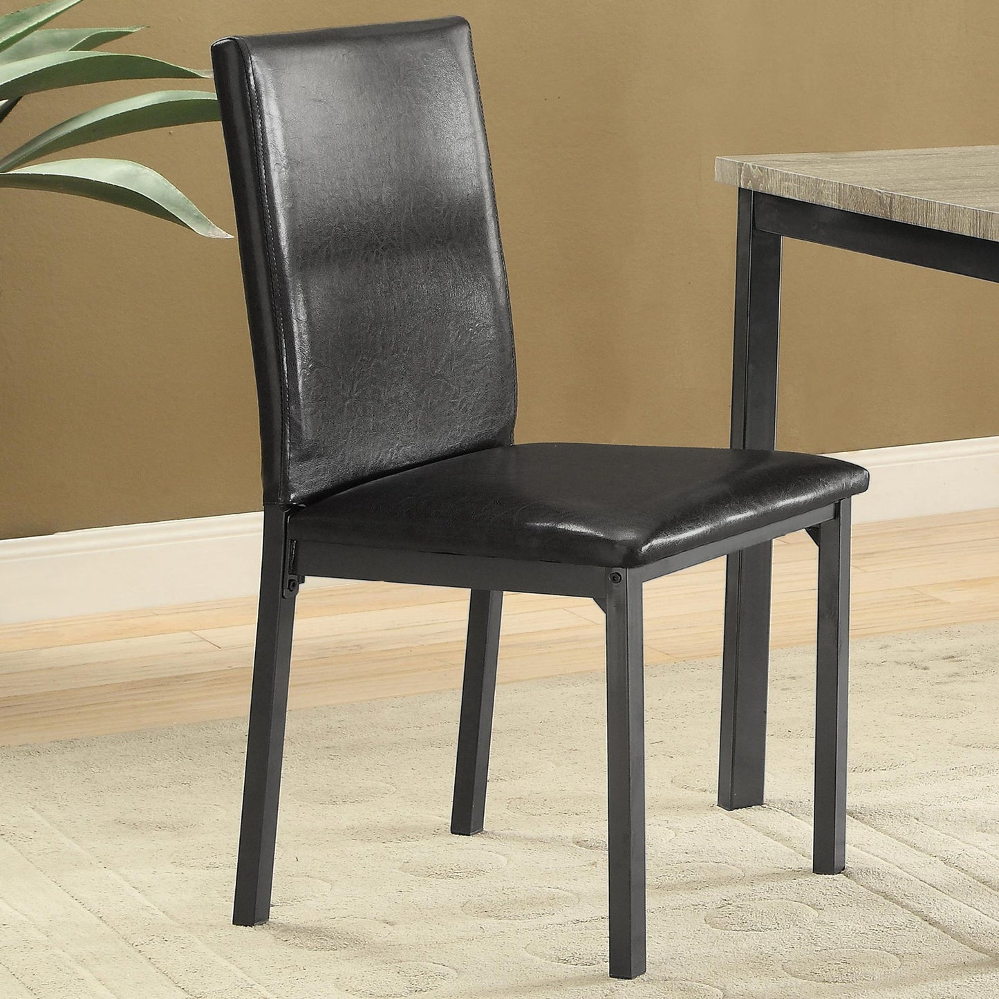 Garza Upholstered Dining Side Chair Dark Brown (Set of 2)