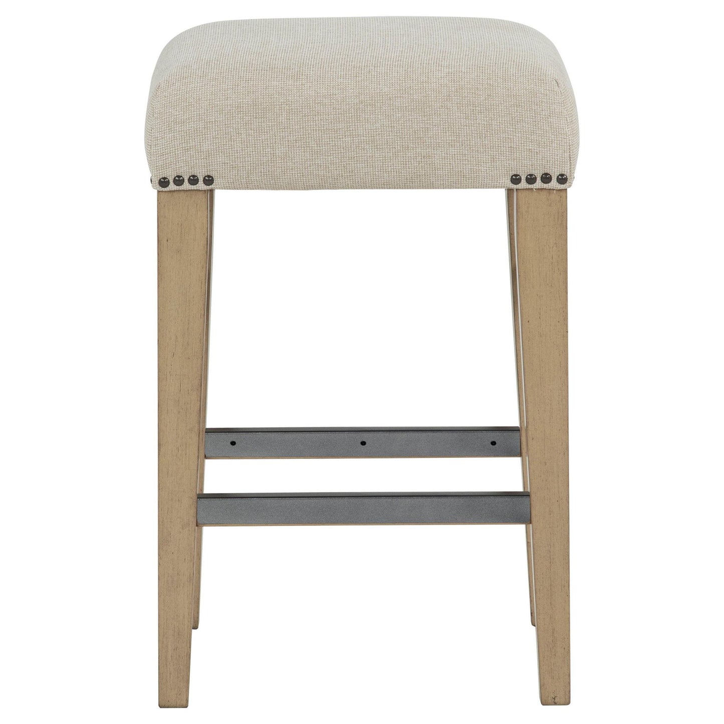 Naser Upholstered Counter Stool Beige and Light Oak (Set of 2)