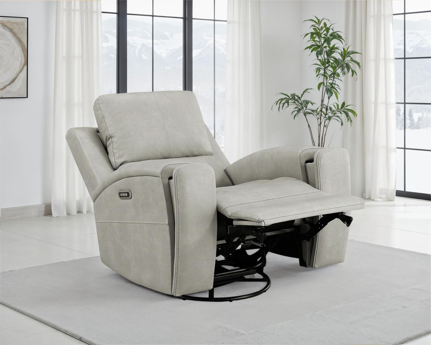 Brickston Triple Power Swivel Glider Recliner Grey