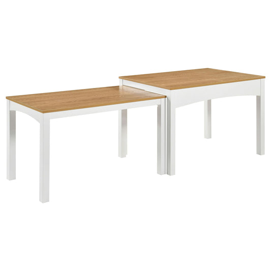 Sykes 47-inch 2-piece Nesting Dining Table Natural and White