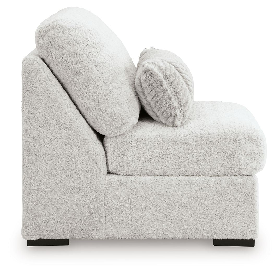 Cuddle Plush - 3 Pc. - 3-Piece Sectional, Chair And Ottoman - Arctic