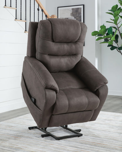 Snowfield - Power Lift Recliner - Gunmetal