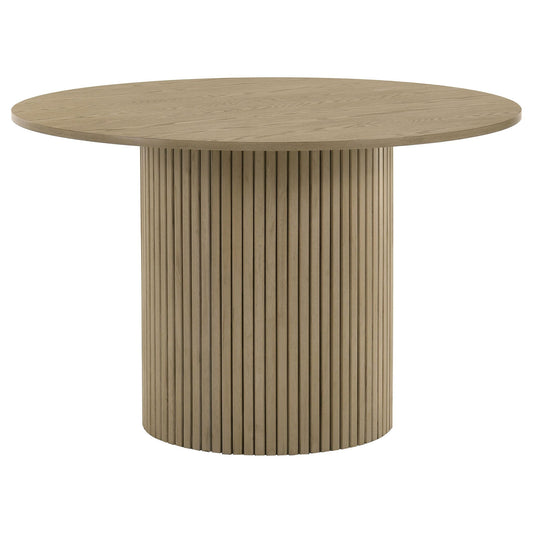 Hamlyn 47-inch Round Wood Dining Room Table Natural Oak