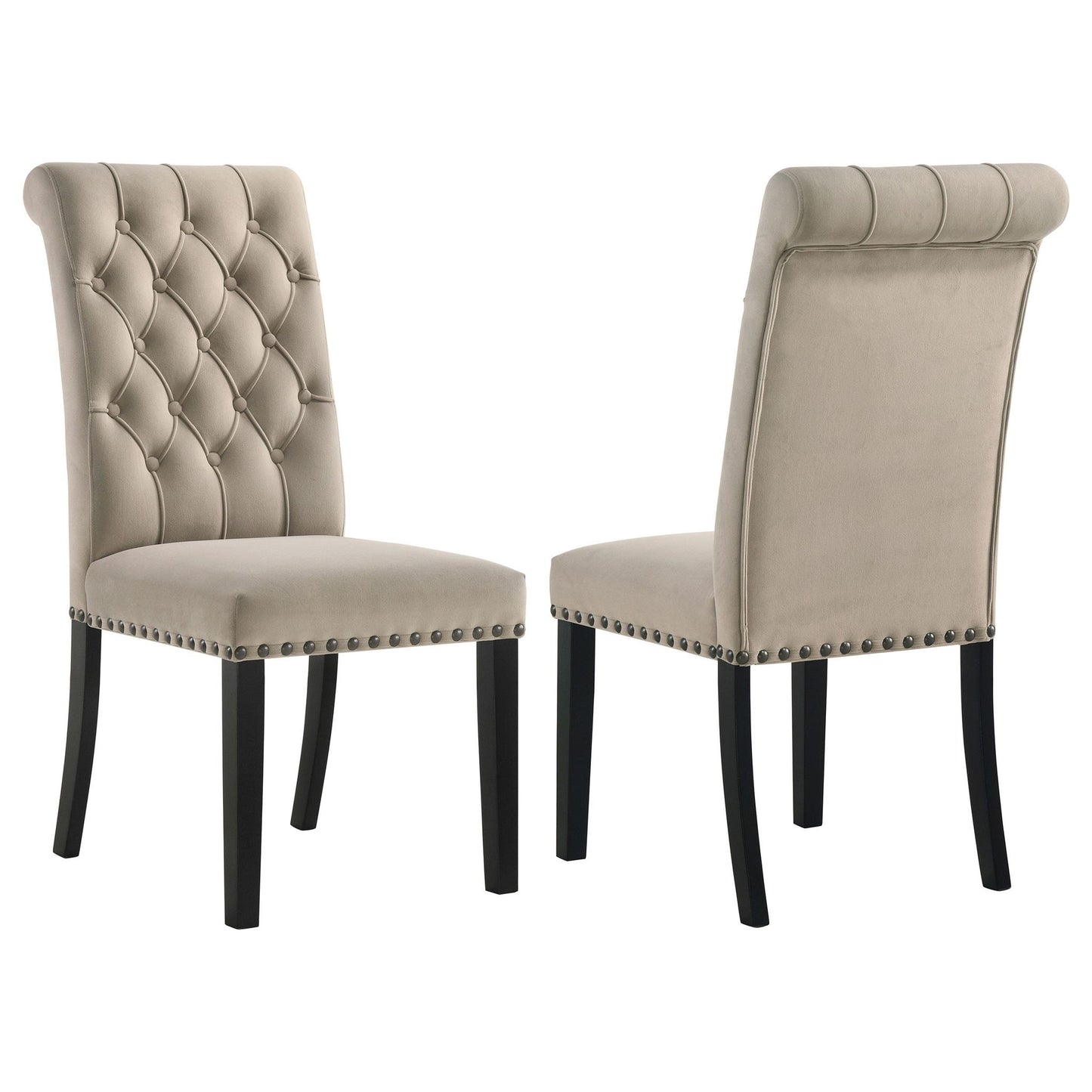 Alana Velvet Upholstered Dining Side Chair Sand (Set of 2)