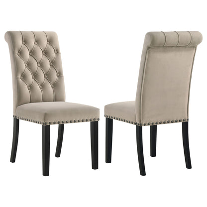 Alana Velvet Upholstered Dining Side Chair Sand (Set of 2)