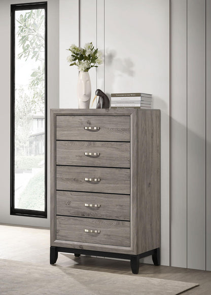 Valen 5-drawer Bedroom Chest of Drawers Light Taupe
