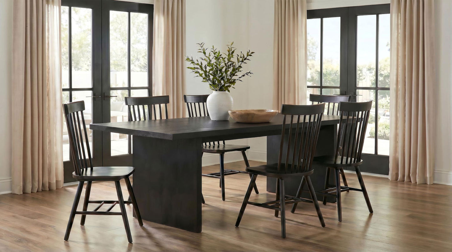 Decker 7-piece 82-inch Rectangular Dining Set Black