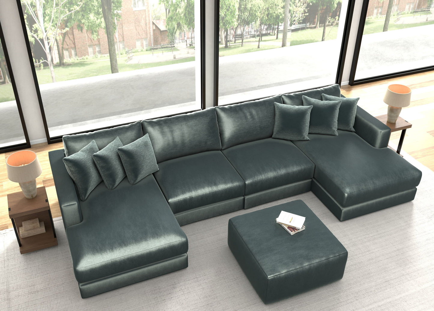 Remington - Modular Sofa And Cocktail Ottoman - Pine