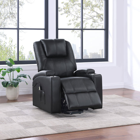 Armstrong Upholstered Power Lift Massage Recliner Espresso