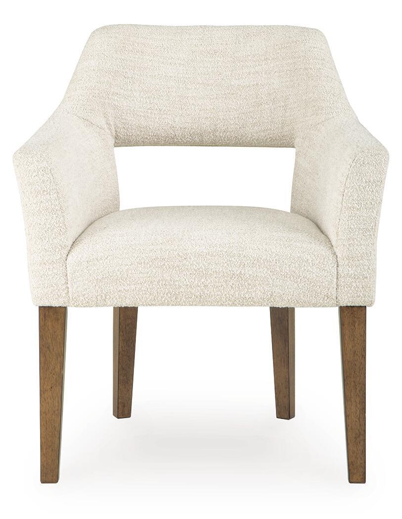 Marxmore - Dining Upholstered Arm Chair (Set of 2) - Beige / Brown