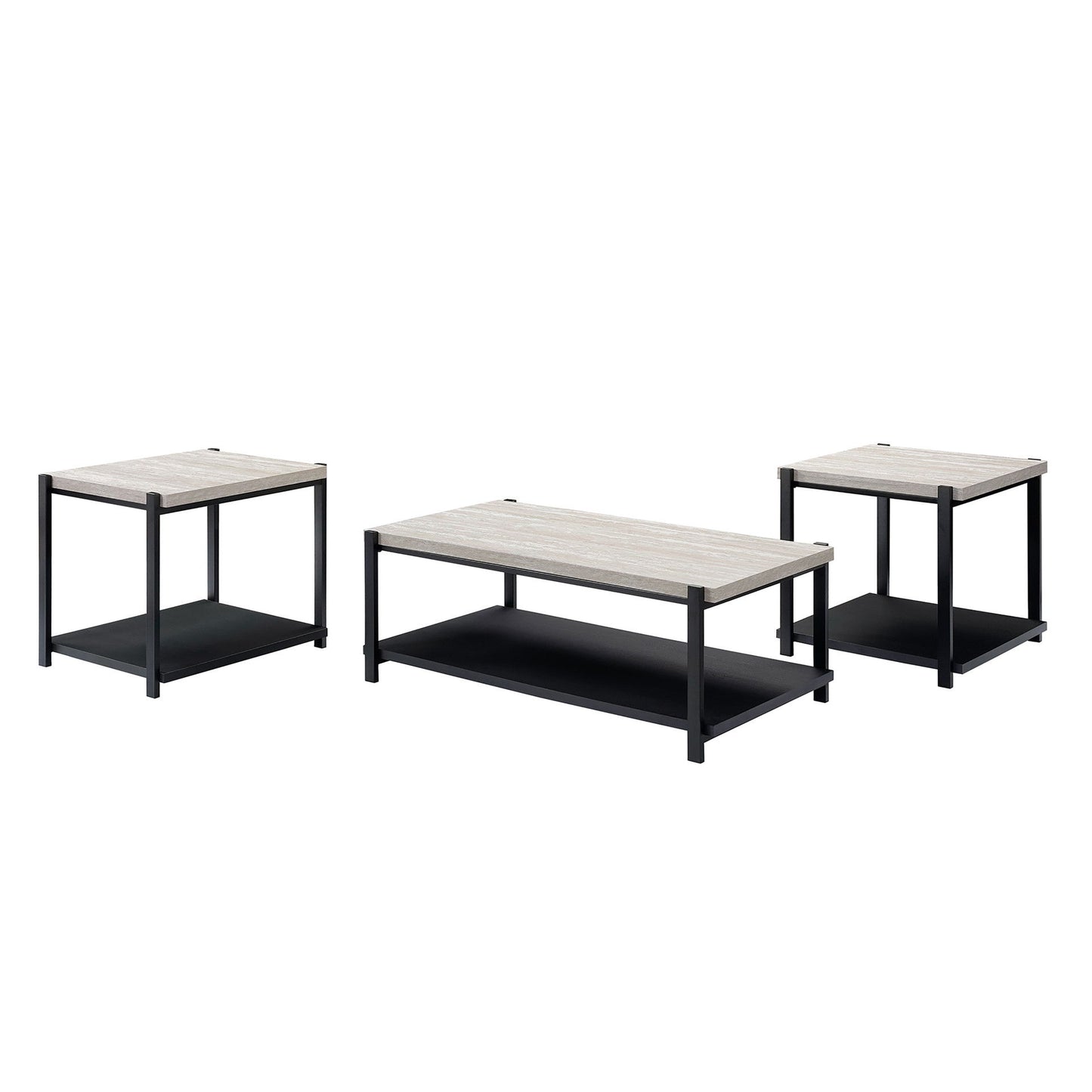 Linea - 3 Piece Occasional Set (1 Coffee & 2 End Tables) - Light Gray