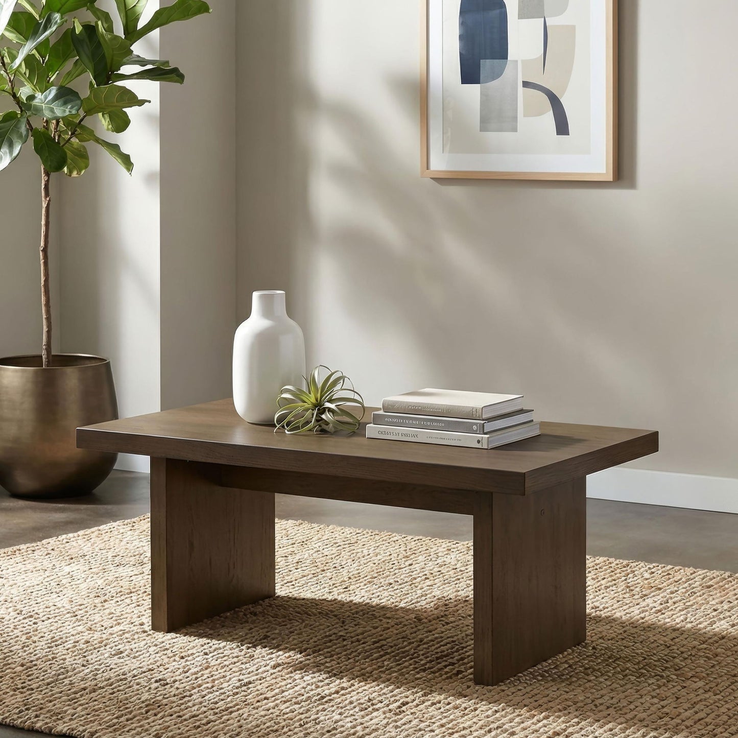 Decker 47-Inch Rectangular Cocktail Coffee Table Walnut