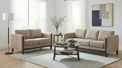 Islington 2-piece Upholstered Panel Arm Sofa Set Taupe
