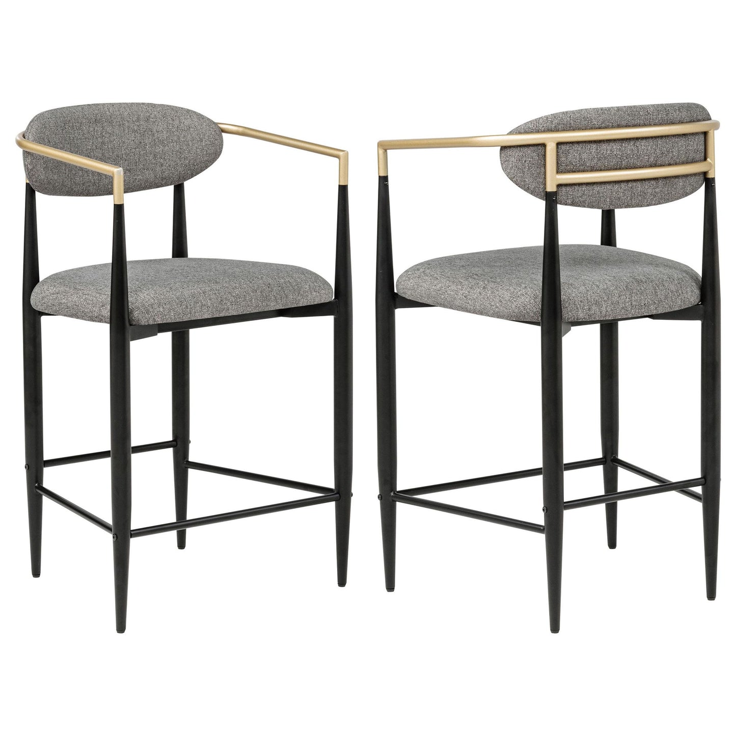 Tina Fabric Upholstered Counter Chair Grey (Set of 2)