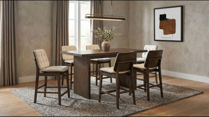 Decker 7-piece 70-inch Counter Height Dining Set Cream and Walnut