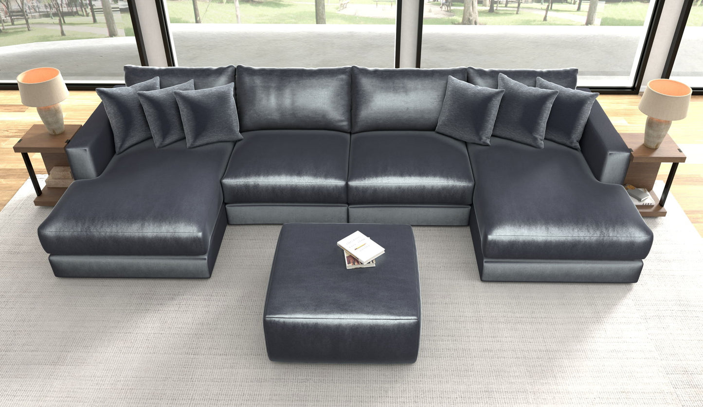 Remington - Modular Sofa And Cocktail Ottoman - Slate