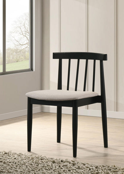 Cullen Dining Side Chair Upholstered Seat Black (Set of 2)