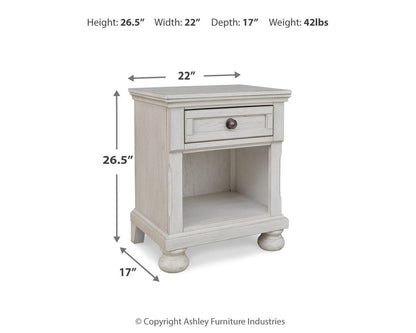 Robbinsdale - One Drawer Night Stand - Antique White