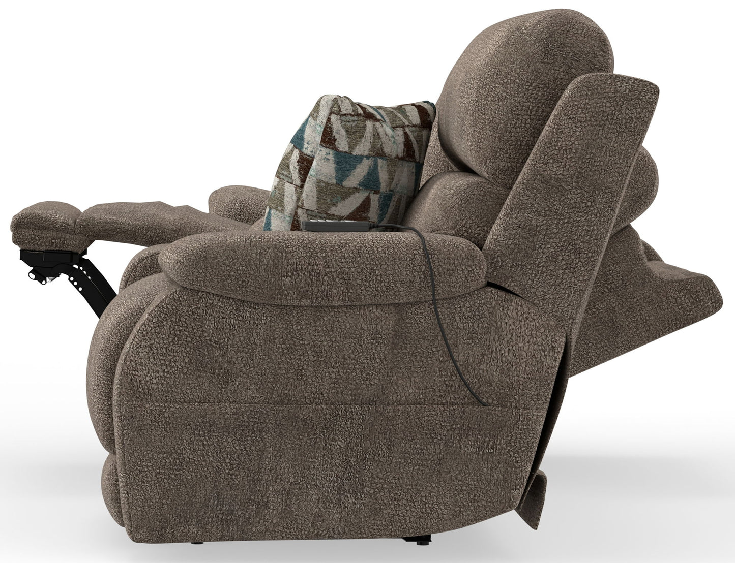 Joya - Power Headrest Power Lay Flat Reclining Console Loveseat With CR3 Heat/Massage/Lumbar/ZG