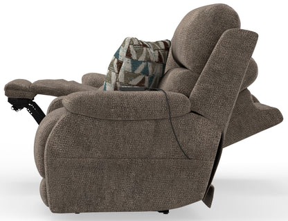 Joya - Power Headrest Power Lay Flat Reclining Console Loveseat With CR3 Heat/Massage/Lumbar/ZG