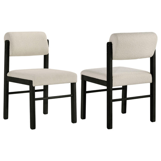 Kehoe Upholstered Dining Side Chair Cream and Black (Set of 2)