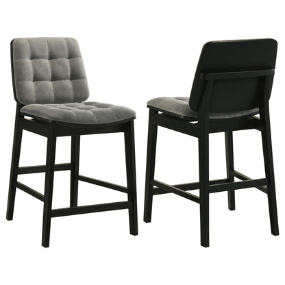 Redbridge Upholstered Counter Chair Grey and Black (Set of 2)