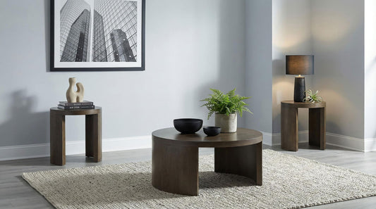 Sweeney 3-piece Coffee and End Occasional Table Set Dark Walnut
