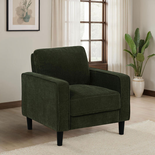 Ruth Fabric Upholstered Track Arm Accent Chair Matcha Green