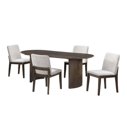 Kody - 79" Oval Fixed-Top Dining Table Set