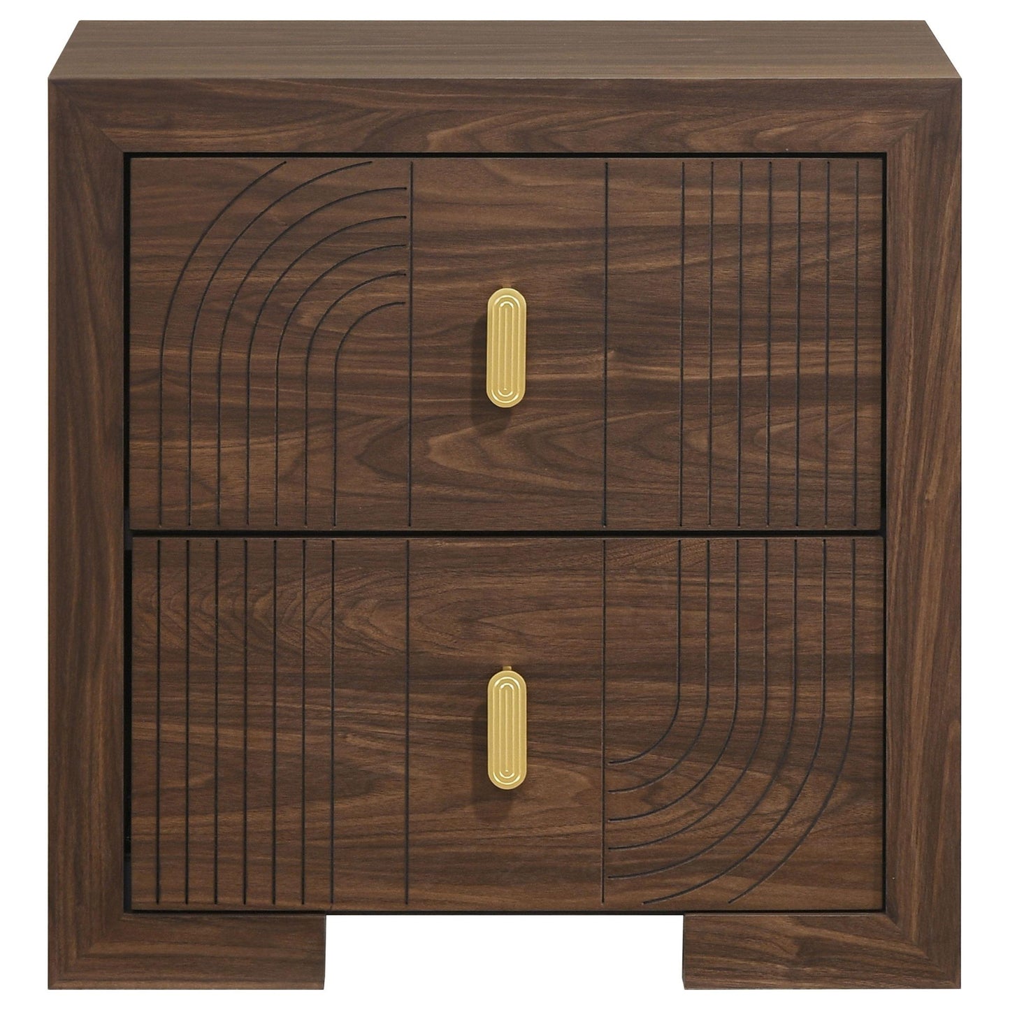 Etienne 2-drawer Nightstand Bedside Table Walnut