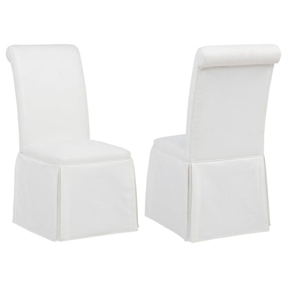 Shawna Upholstered Skirted Side Chair White (Set of 2)