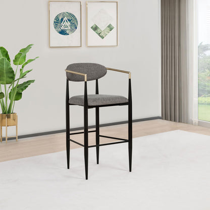 Tina Fabric Upholstered Bar Chair Grey (Set of 2)
