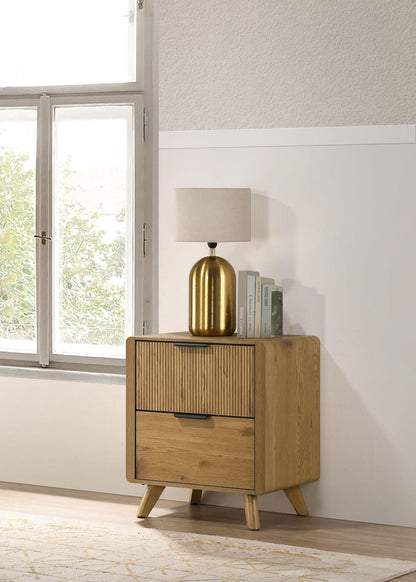 Bennett 2-drawer Bedroom Nightstand Bedside Table Light Oak