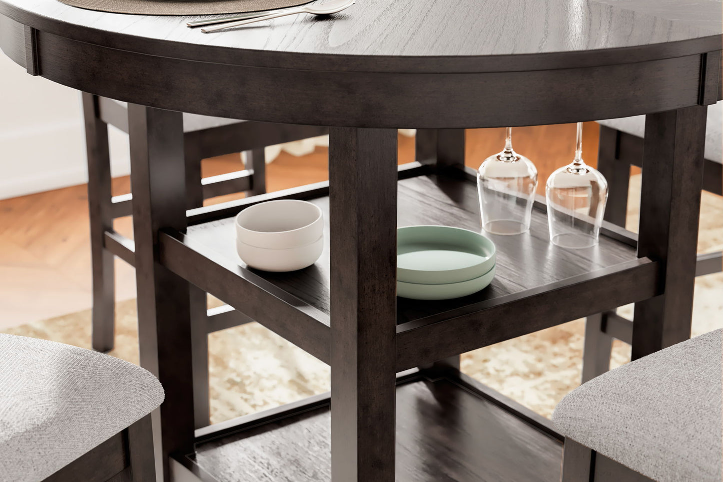 Langwest - Dining Room Counter Table Set (Set of 5) - Brown