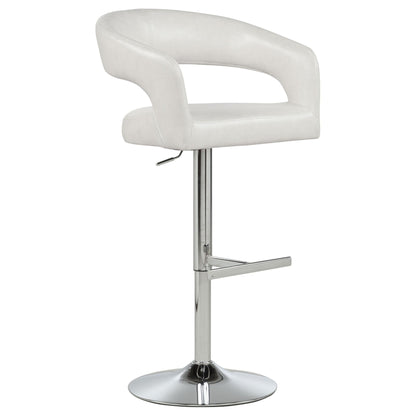 Travia Leatherette Upholstered Adjustable Bar Stool Ivory