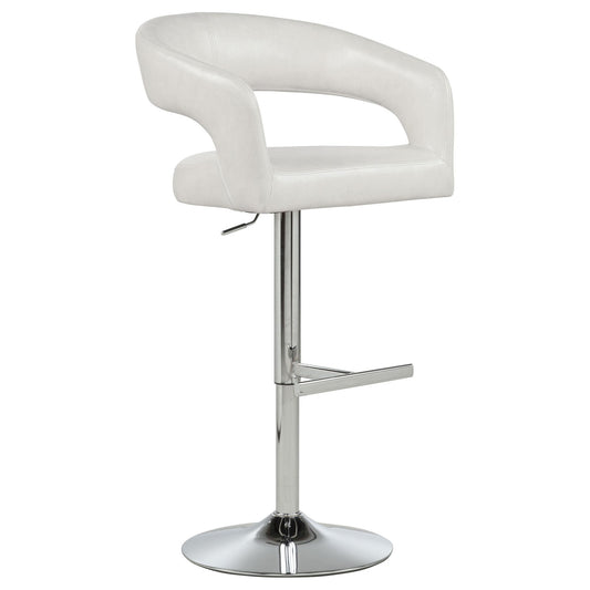 Travia Leatherette Upholstered Adjustable Bar Stool Ivory