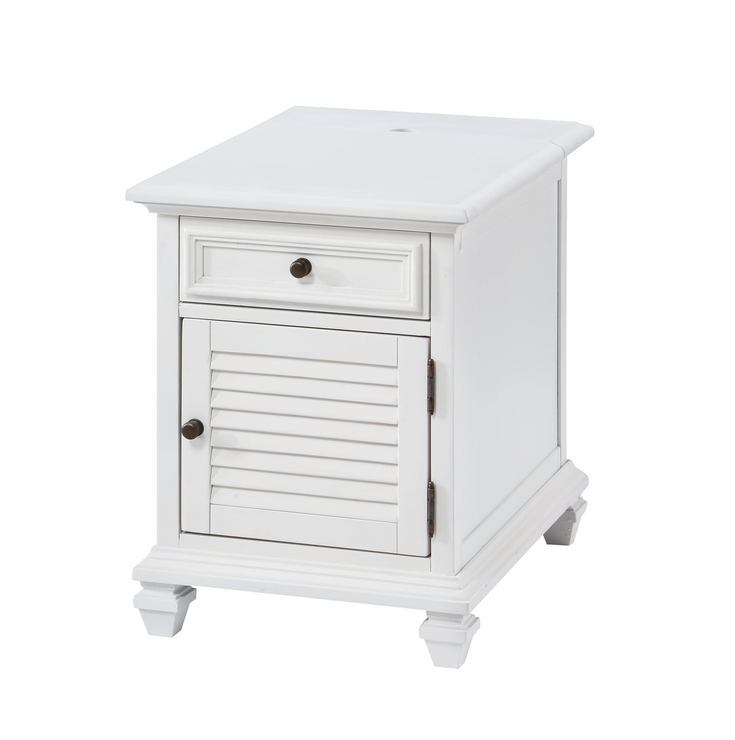 Charlestown - Storage End With USB - White