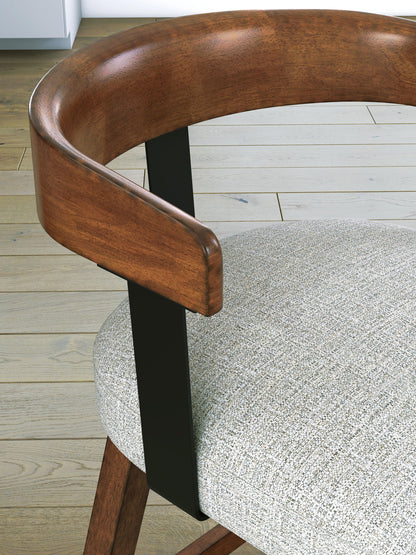 Ralene - Upholstered Swivel Barstool (Set of 2) - Medium Brown