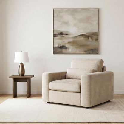 Amador Chenille Upholstered Track Arm Accent Chair Camel