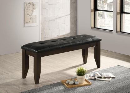Dalila Leatherette Upholstered Wood Dining Bench Cappuccino