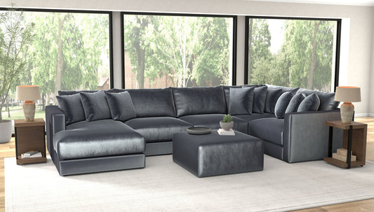 Remington - Modular Sofa And Cocktail Ottoman - Slate