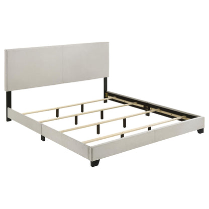 Dorian Fabric Upholstered Eastern King Panel Bed Cream